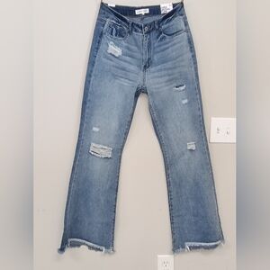 NWT Almost Famous Distressed Flare Leg Jeans Size 11